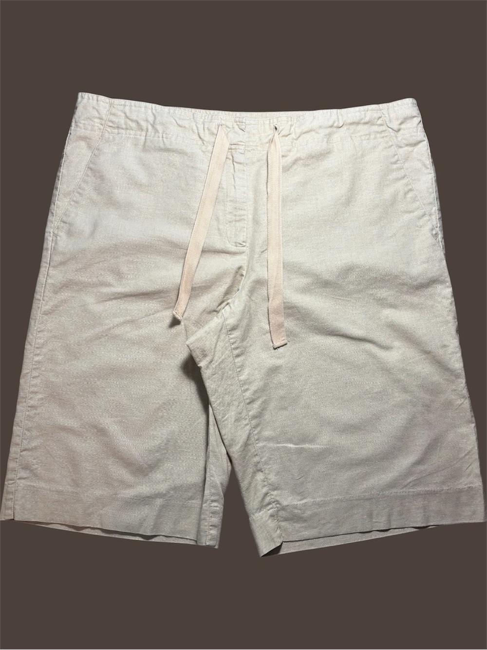 Tan Casual Women’s Linen/Cotton Shorts 16 Bermuda Resortwear Old Money Golf Y2K